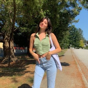 Princess Polly Green Halter Top